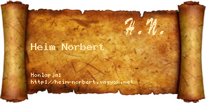 Heim Norbert névjegykártya